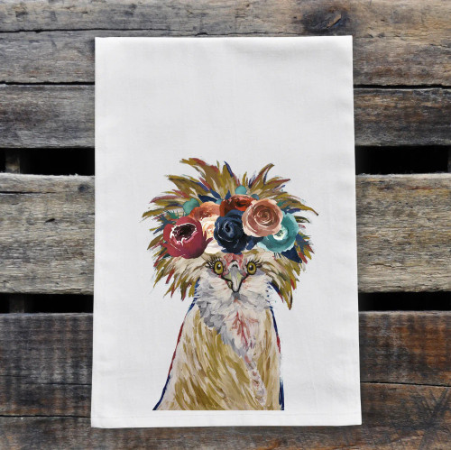 Dark Boho Chicken Kitchen Towel