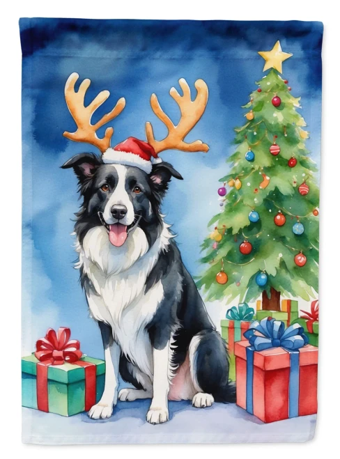 Christmas Border Collie Flag