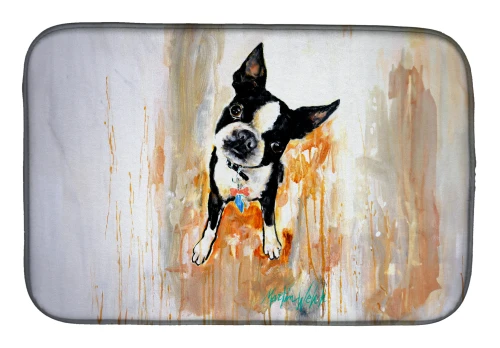 Boston Terrier Dog Dish Drying Mat