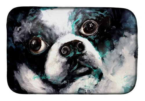 Boston Terrier Dog Dish Drying Mat