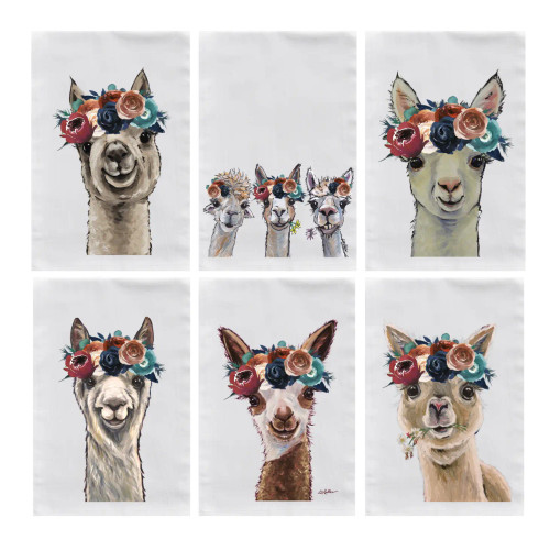 Dark Boho Alpaca Kitchen Towels - Set of 6