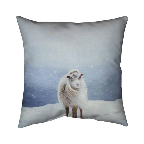 Winter Long-Hair Sheep Throw Pillow