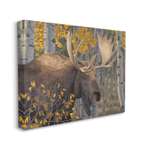 Fall Forest Moose Canvas Art Print