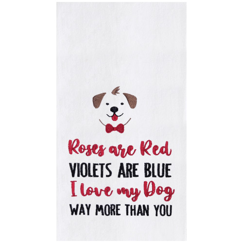 Love My Dog More - Dog Valentine Kitchen Towel