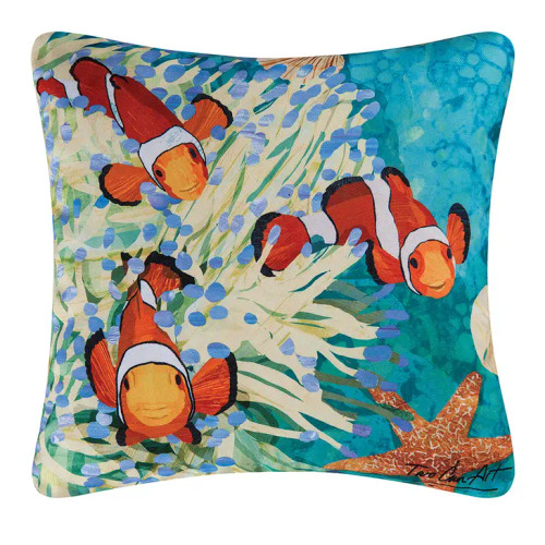 Colorful Clownfish Throw Pillow
