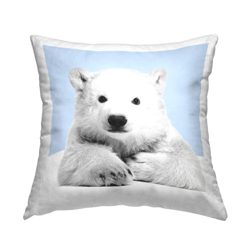 Polar Bear Cub Throw Pillow