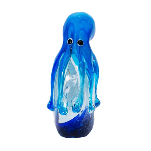 Blue Glass Octopus on Jellyfish Base