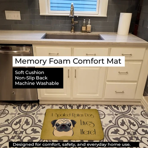 Spoiled Rotten Pug Memory Foam Rug