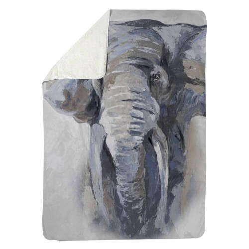 Blue Elephant Throw Blanket