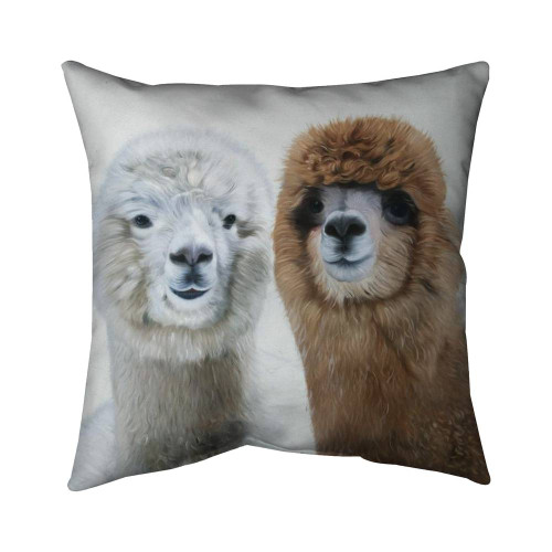 Winter Fluffy Llamas Throw Pillow