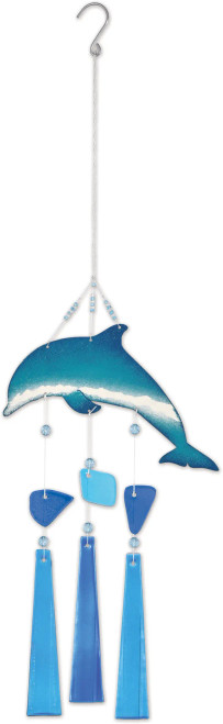 Blue Glass Dolphin Wind Chime