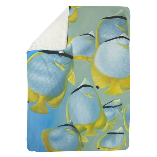 Blue Butterfly Fish Throw Blanket