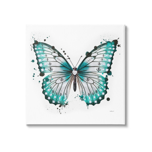 Teal Glam Butterfly Canvas Art Print