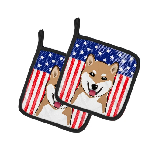 Patriotic Shiba Inu Potholder