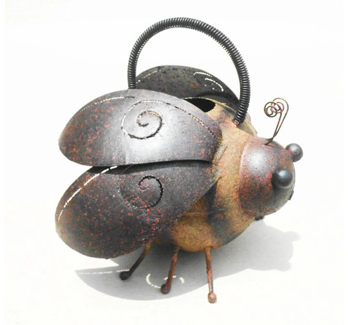 Rustic Metal Bee Watering Can