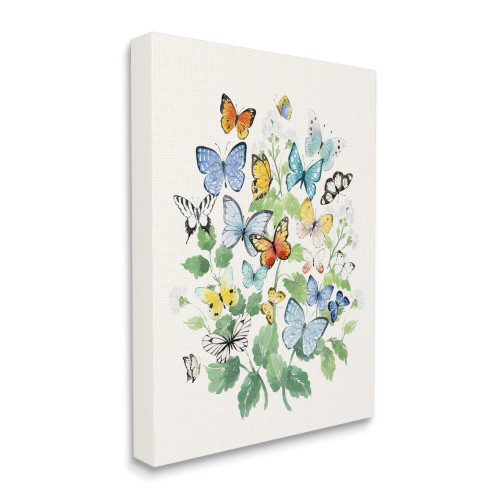 Spring Floral Butterflies Canvas Art Print