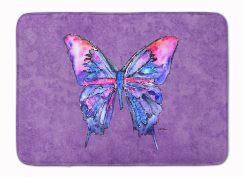 Butterfly on Violet Memory Foam Rug