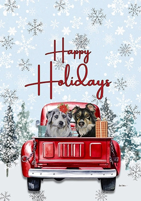 Australian Shepherd Holiday Garden Flag Australian Shepherd Holiday Garden Flag