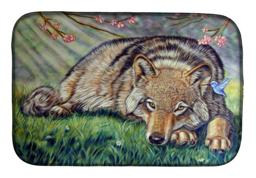 Wolf & Hummingbird Dish Drying Mat