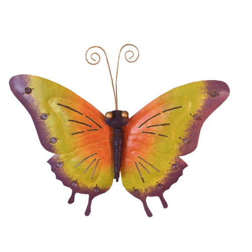 Metal Yellow Butterfly Wall Décor 