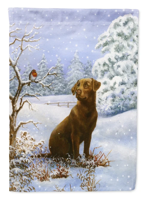 Christmas Chocolate Lab Flag