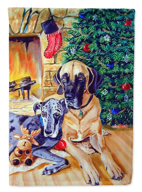 Christmas Great Dane Dog Flag