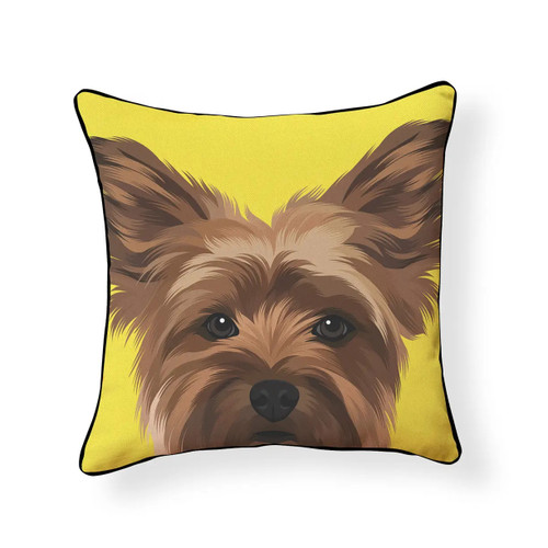 Peeking Yorkie Throw Pillow Cover