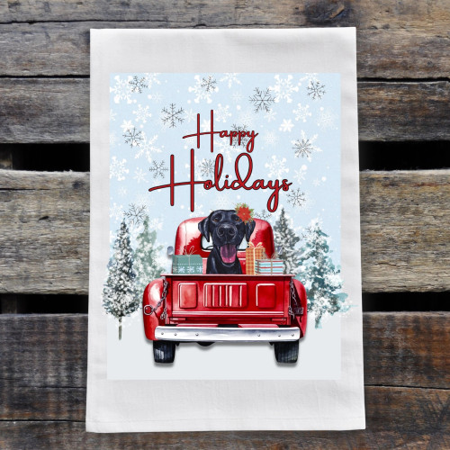 Black Lab Holiday Kitchen Towel