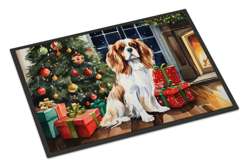 Cozy Christmas Cavalier Spaniel Doormat