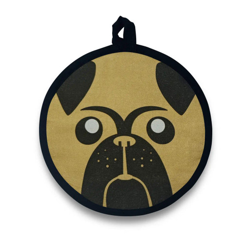 Round Pug Face Potholder - Set of 2