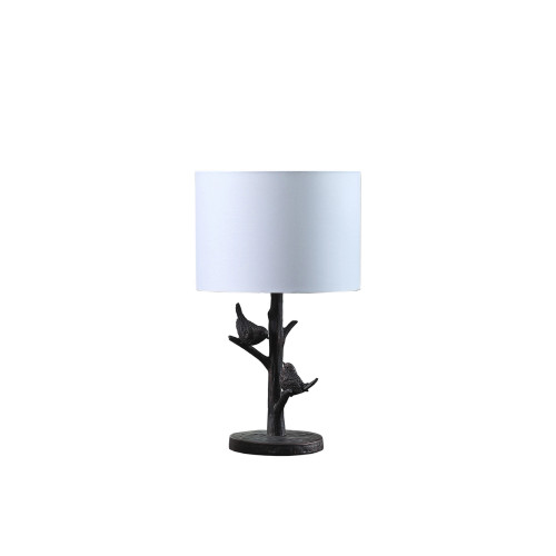 Rustic Bronze Birds on Tree Table Lamp