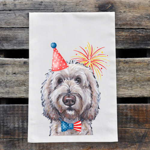 Patriotic Goldendoodle Kitchen Towel Patriotic Goldendoodle Kitchen Towel