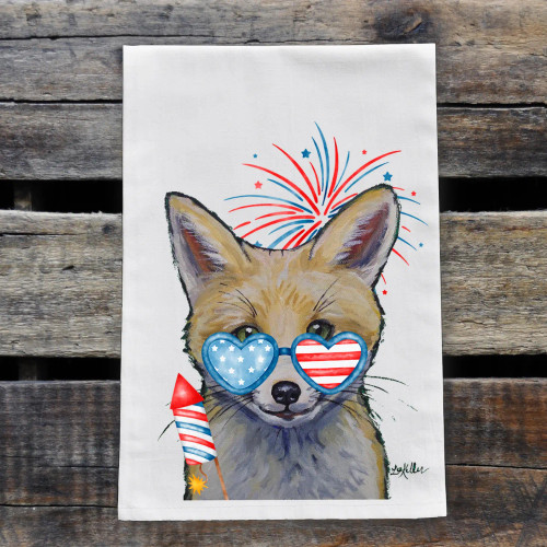 Patriotic Fox Kitchen Towel