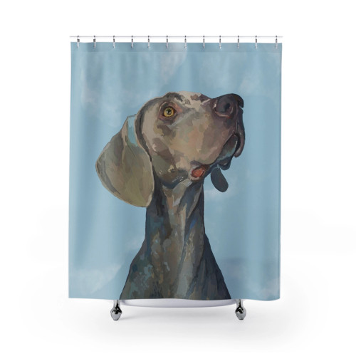 Blue Weimaraner Shower Curtain