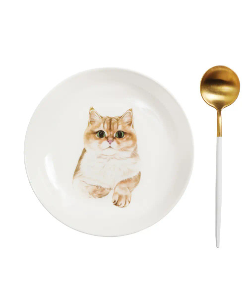 Golden British Shorthair Cat Dinner Plate - 8"