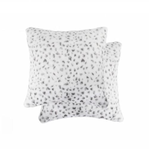 Faux Snow Leopard Fur Print Pillow - Set of 2