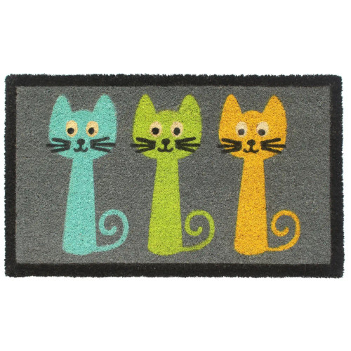 Colorful Cat Trio Doormat