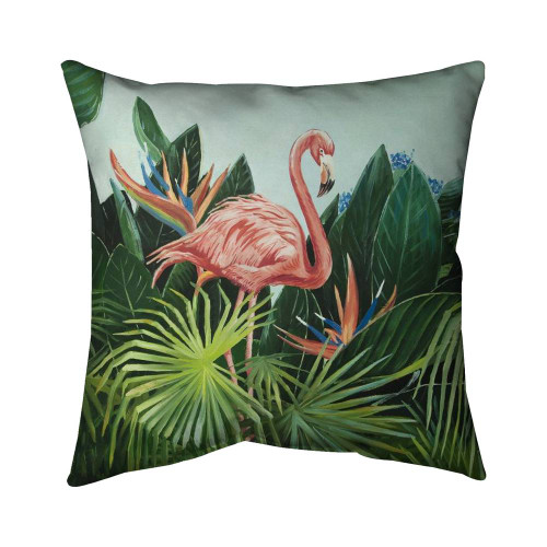Tropical Flamingo Throw Pillow