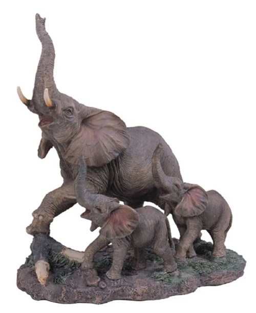 Elephant Family Figurine - 9"