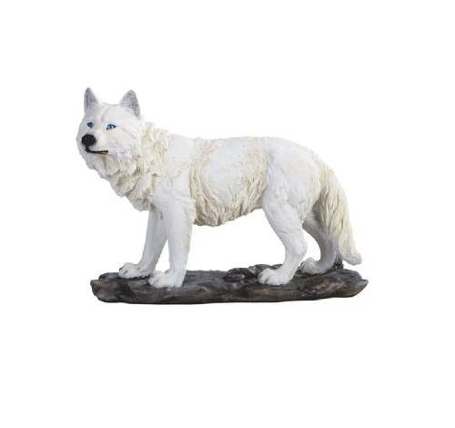 White Wolf Figurine on Base - 12"