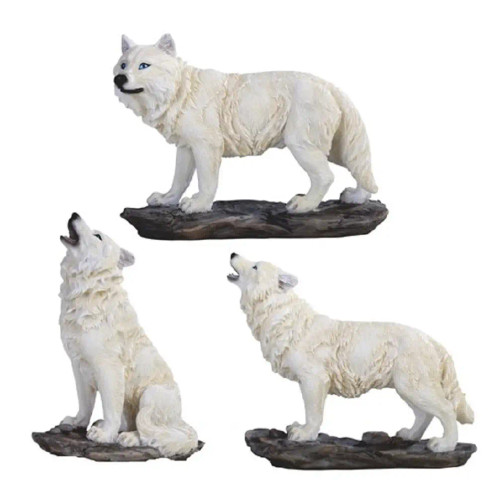 White Wolf Figurines - Set of 3