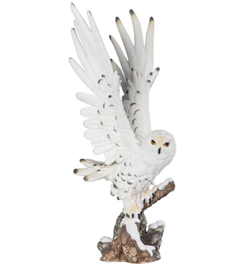 Snowy Owl Statue - Wings Up
