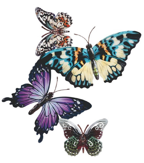 Four Flying Butterfly Wall Décor