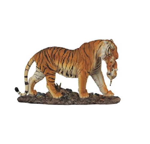 Orange Tiger & Cub Figurine