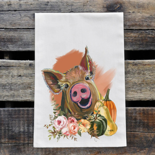 Fall Pig Kitchen Towel