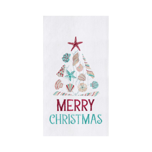 Seashell Christmas Tree Kitchen Towel