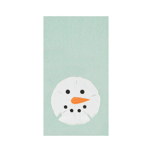 Sand Dollar Snowman Christmas Kitchen Towel