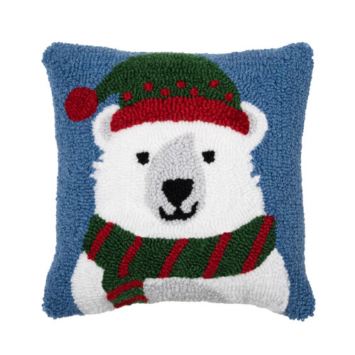 Polar Bear Holiday Throw Pillow