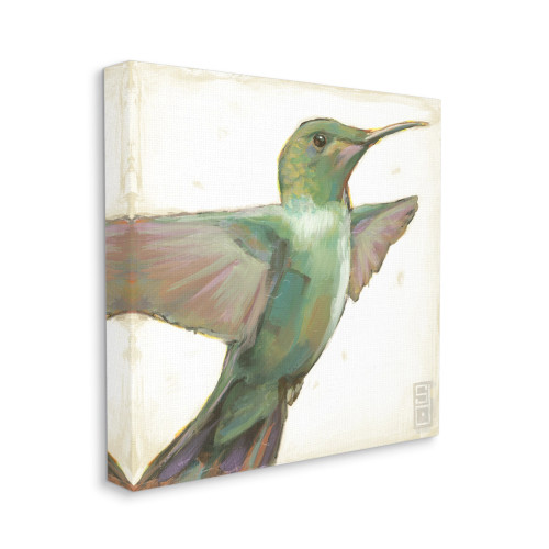 Flying Green Hummingbird Canvas Art Print