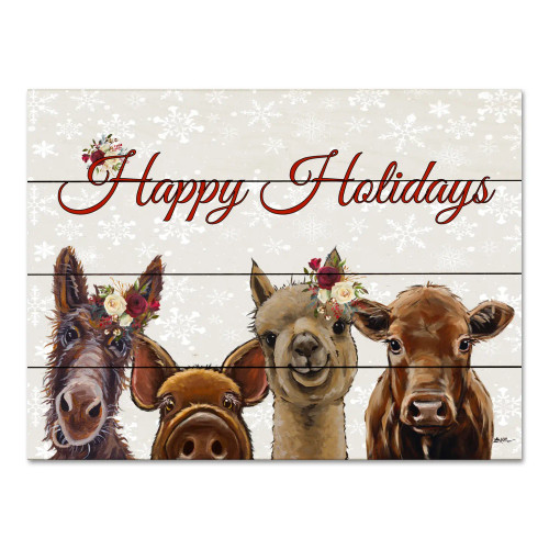 Happy Holidays - Farm Animal Christmas Wall Art